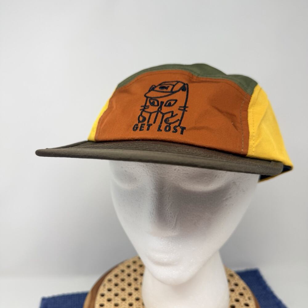 Shang Daili Get Lost Cat 5 Panel Camp Hat Colorblock Adjustable Cap Outdoor